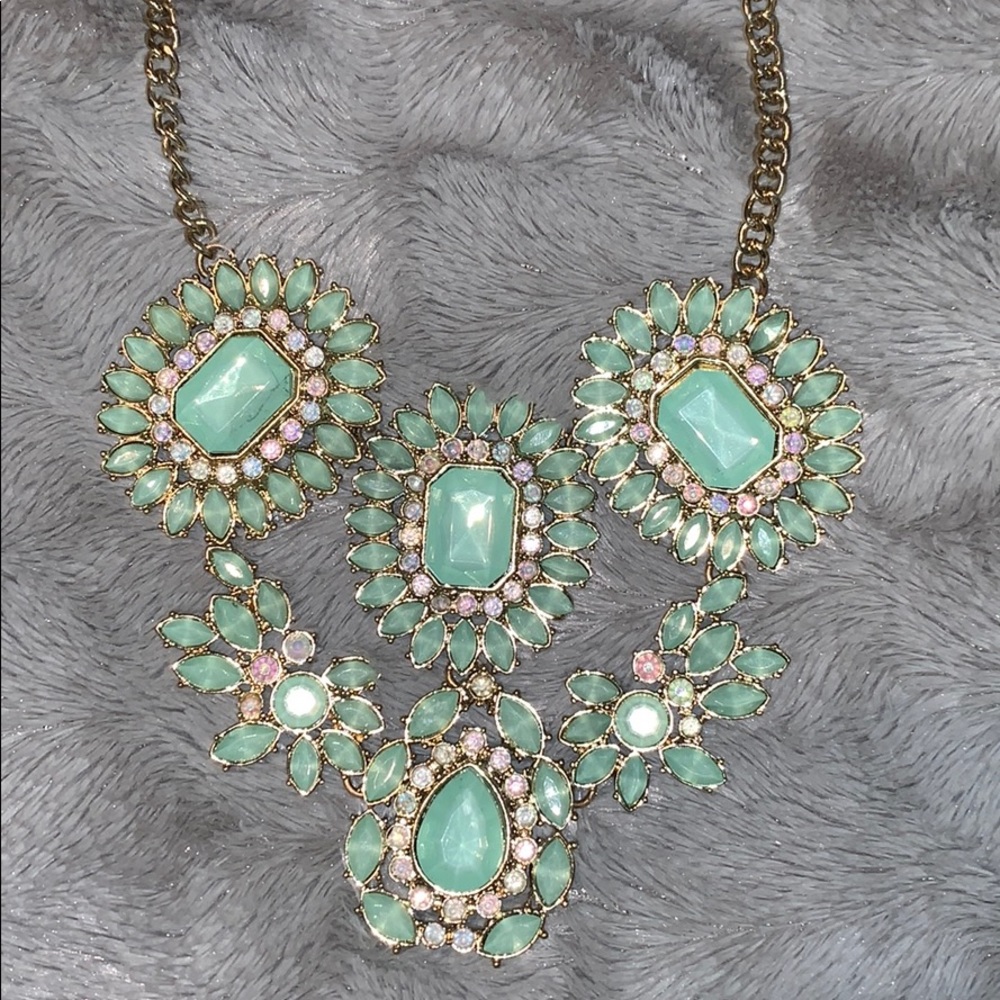 💥BOGO! Gold & Teal Statement Necklace